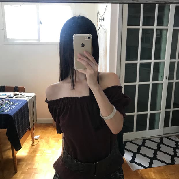 vintage off-shoulder top