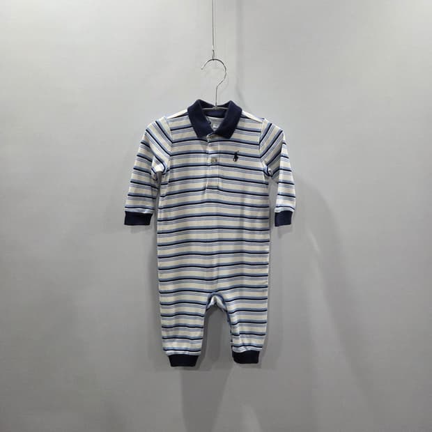 폴로랄프로렌 키즈 코튼 카라 스트라이프 바디수트 6M