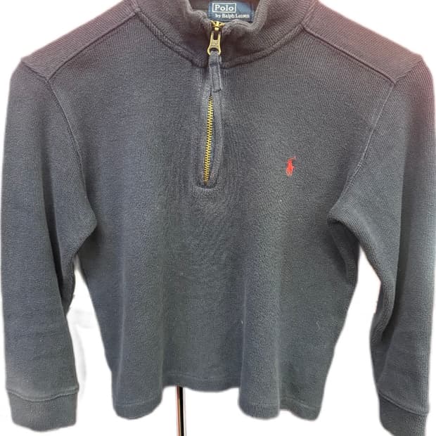 폴로 랄프로렌 크롭 반 짚업