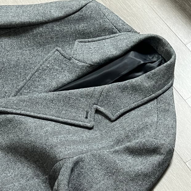 가먼트레이블 헤링본 코트 XL