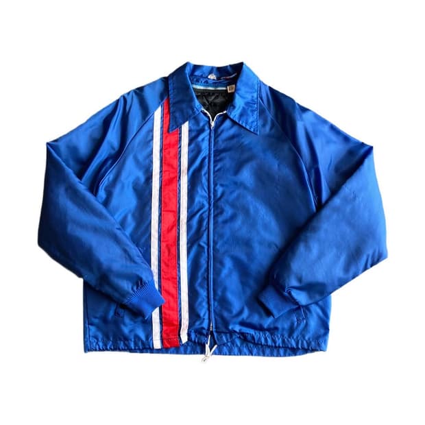 80s Crown nylon zip-up racing jacket