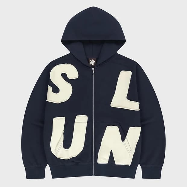 썬러브 Capital Zip Up Hoodie Navy