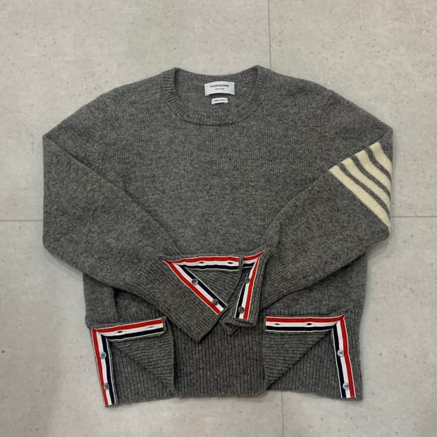 [4] 톰브라운 셰틀랜드 크롭 니트 그레이