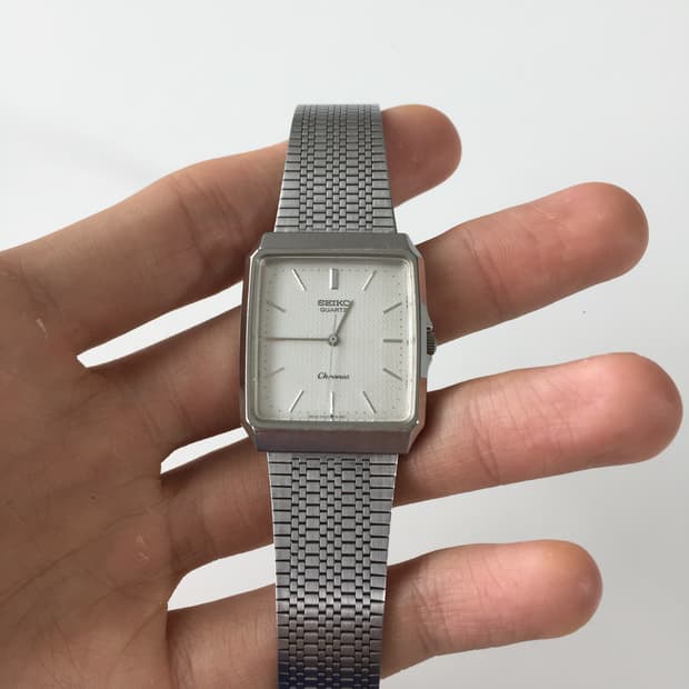 80s seiko chronos slim square quartz