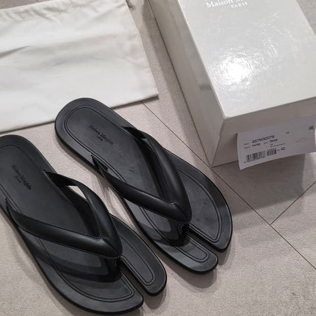 마르지엘라 타비 슬리퍼 쪼리 (42, 블랙)