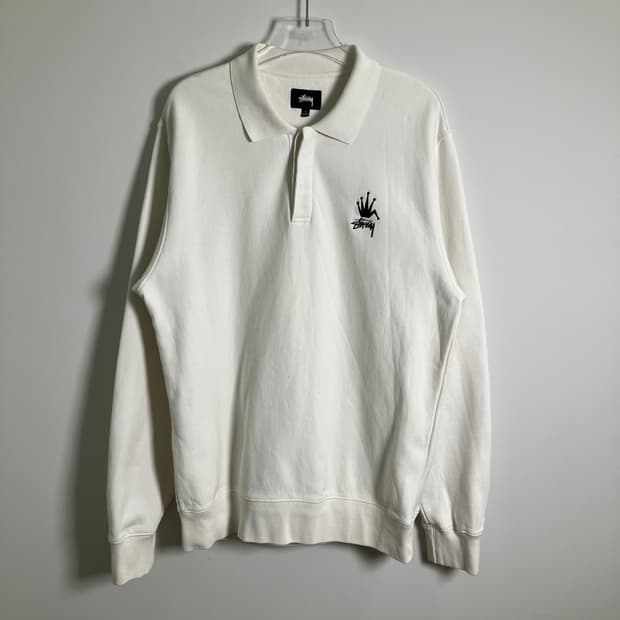 30주년 스투시 크라운 폴로 플리스 카라 맨투맨 L