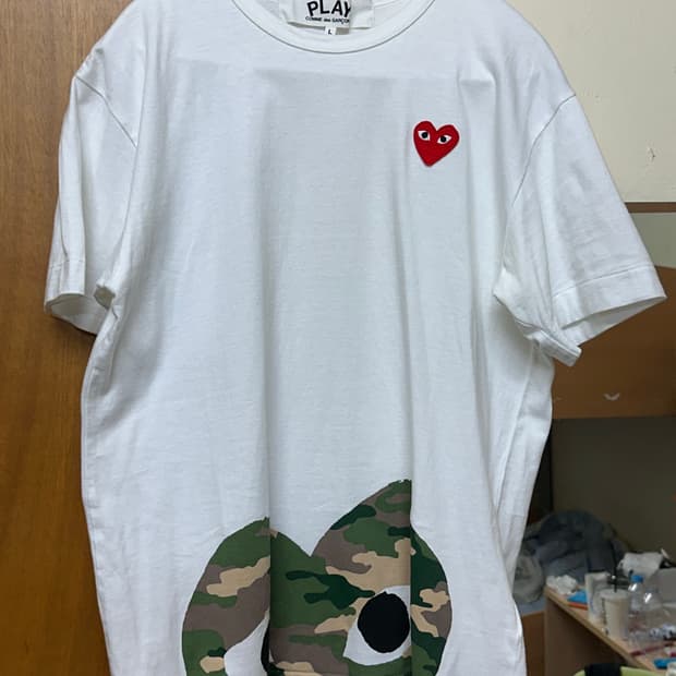 꼼데가르송 카모 반팔 화이트 L