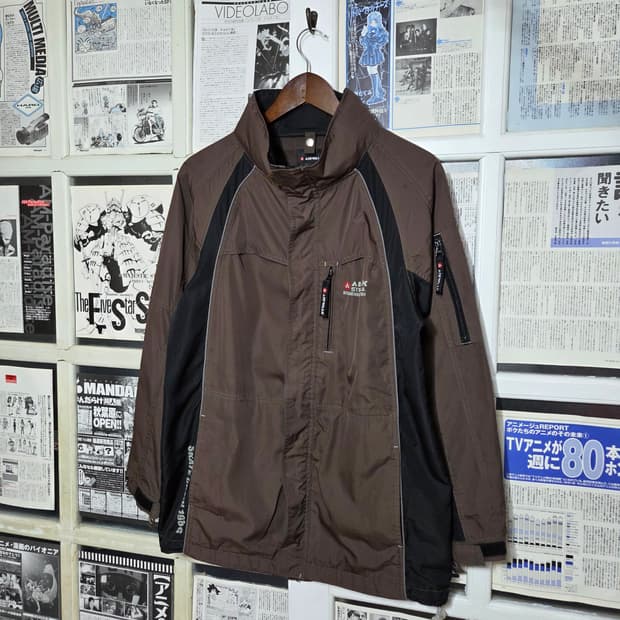 JPN 에어워크 카키 블랙 바람막이 자켓