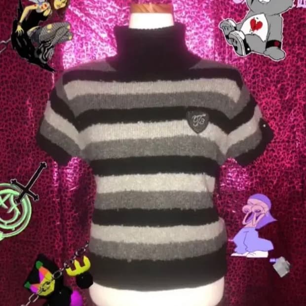 빈티지 니트 반팔 