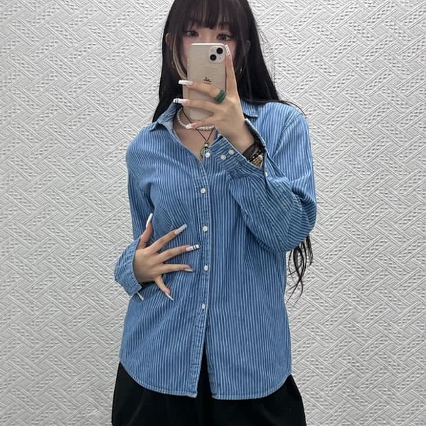 유니클로 U 르메르 레트로 빈티지 스트라이프 셔츠 S C10737