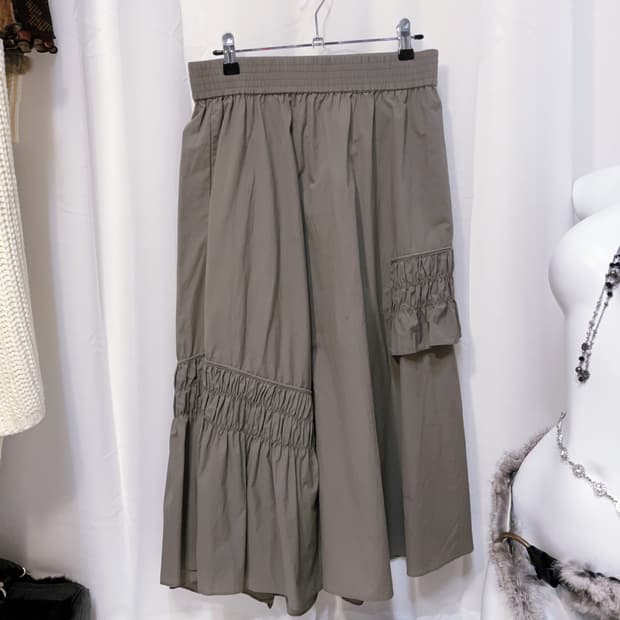 셔링 레이어드 스커트