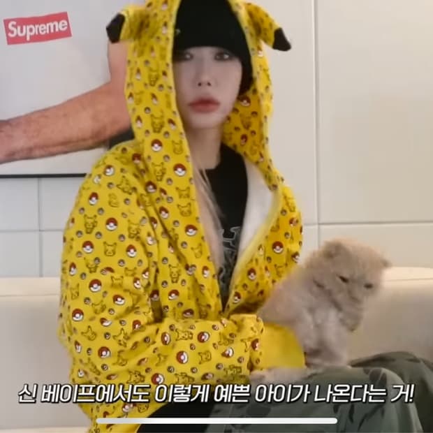 피카츄 베이프 후드집업(XL)