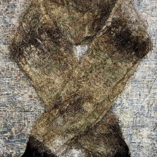 JPN 빈티지 Y2K 모리걸 유니크 수작업 아크 텍스처 스카프 머플러