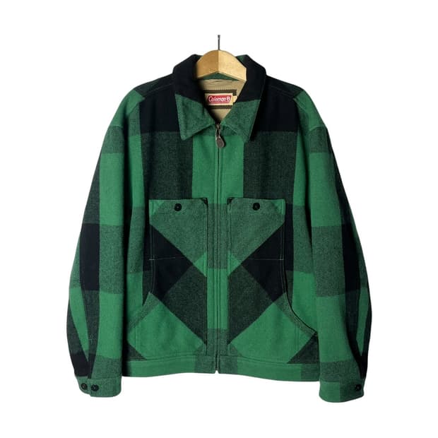 [Coleman] 콜맨 재팬 그린 버팔로 체크 울자켓