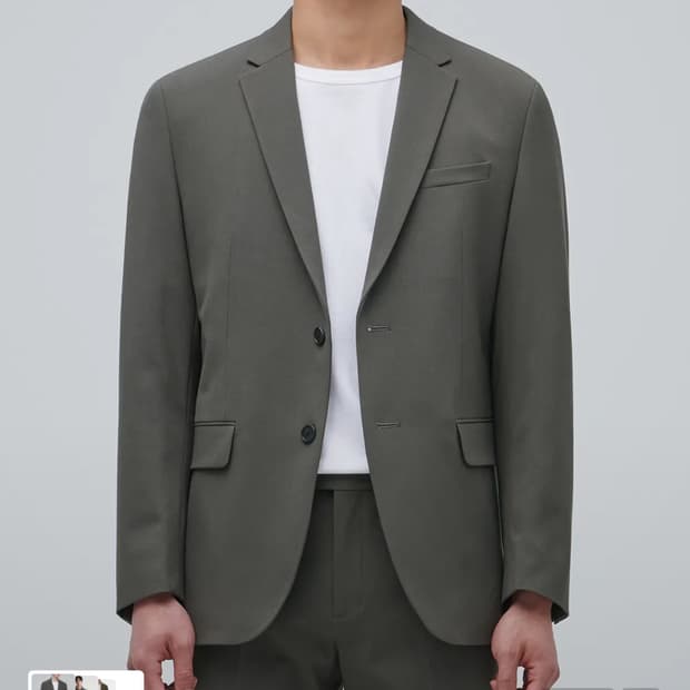 [L] 무신사 스탠다드 라이트웨이트 베이식 블레이저 더스티 카키