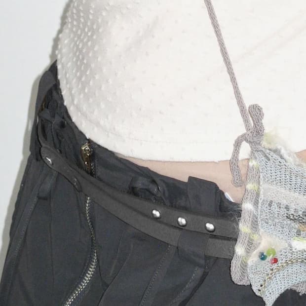 타입서비스 Leather Rivet Belt [Black]
