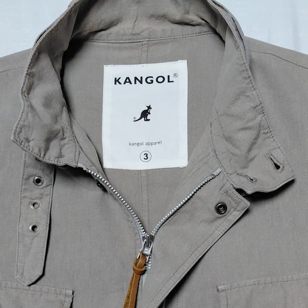 [L] 캉골(KANGOL) 린넨 혼방 빈티지 필드 재킷 (베이지/그레이)