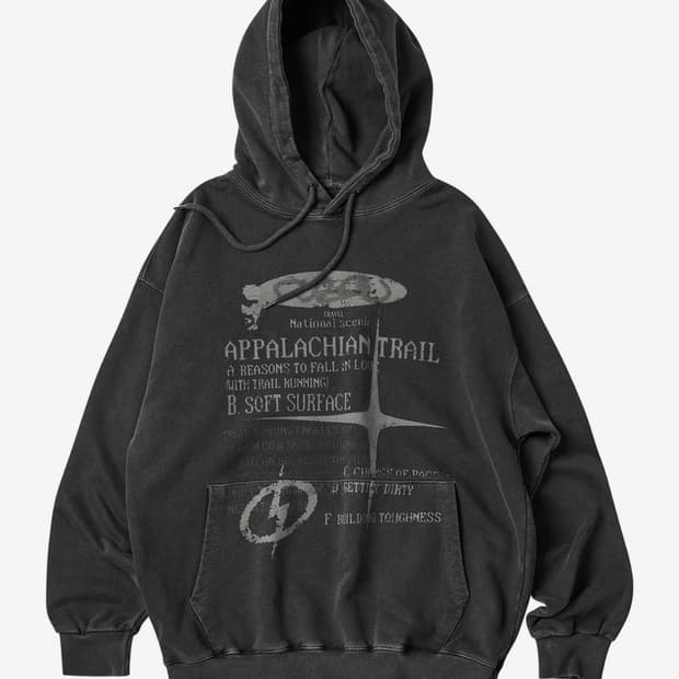 트래블 트레일 피그먼트 후드티 (블랙 차콜/L)