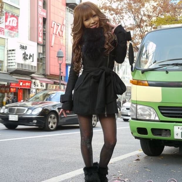 합정빈티지 일본 빈티지 갸루 오네갸루 블랙 퍼 털 코트 M