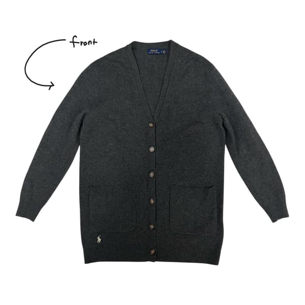 폴로 랄프로렌 다크그레이 니트 가디건 S