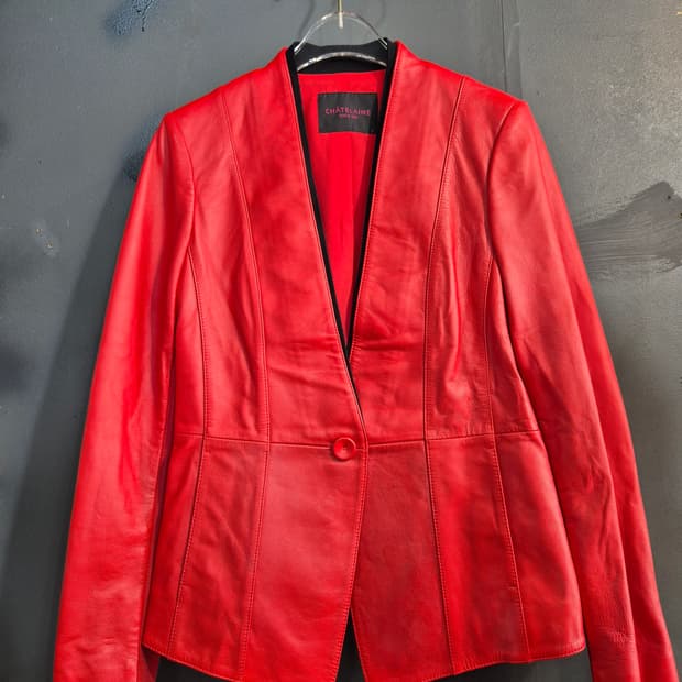 Chatelaine 빨간색 양가죽 자켓 55 66