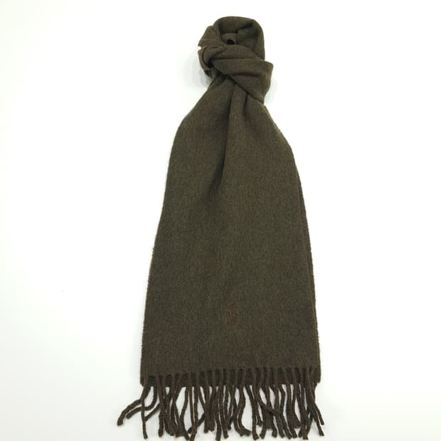 MX172 폴로 랄프로렌 올리브그린 브라운 램스울 양면 목도리 머플러