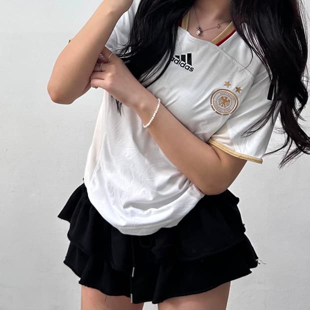 아디다스 독일 국대 유니폼 화이트 반팔 티셔츠(M)