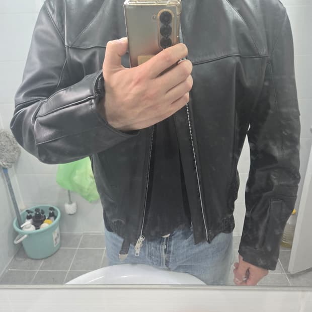 디자이너 브랜드 양가죽 바이커 레더자켓
