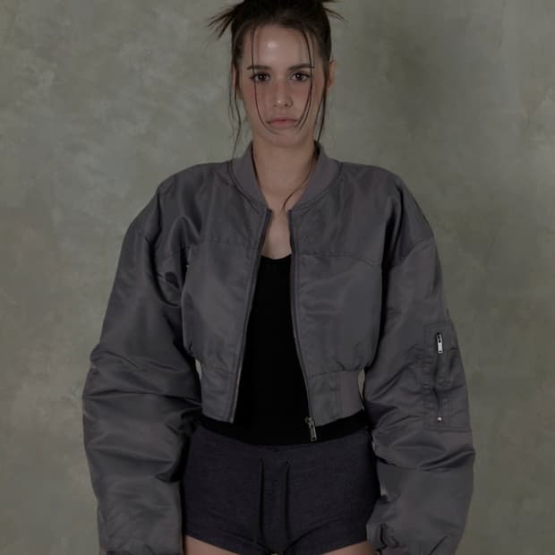 티유알이 muted bomber jacket gray