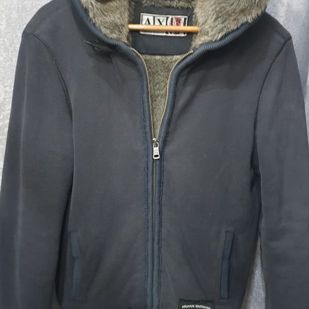 알마니Exchange 후드 퍼 집업 S 네이비