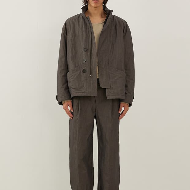 [2] 나아나나 커브드 라인 점퍼 셋업 차콜 브라운