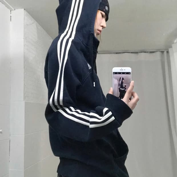 아디다스 트랙탑 블랙 후드집업