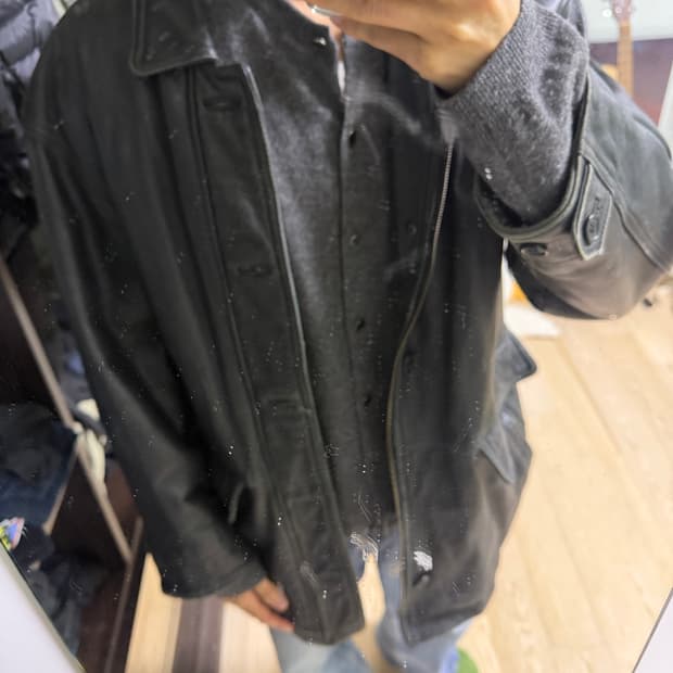 Sunvalley 램스킨 레더 카코트 