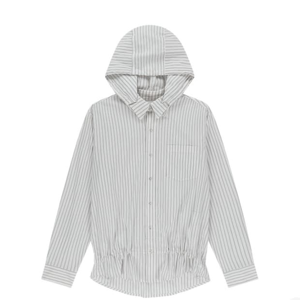 산산기어 스트라이프 후드 셔츠 화이트 1 사이즈 구해요