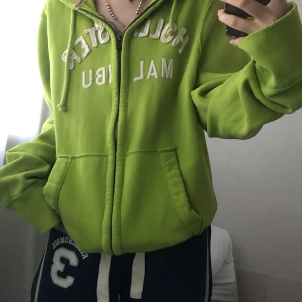 홀리스터 라임 후드집업