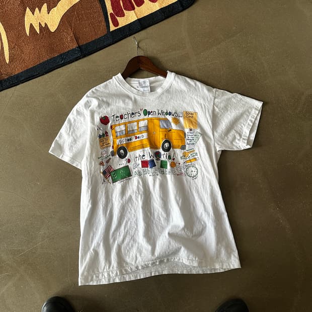 90s Hanes BEEFY-T USA 프린팅 티셔츠