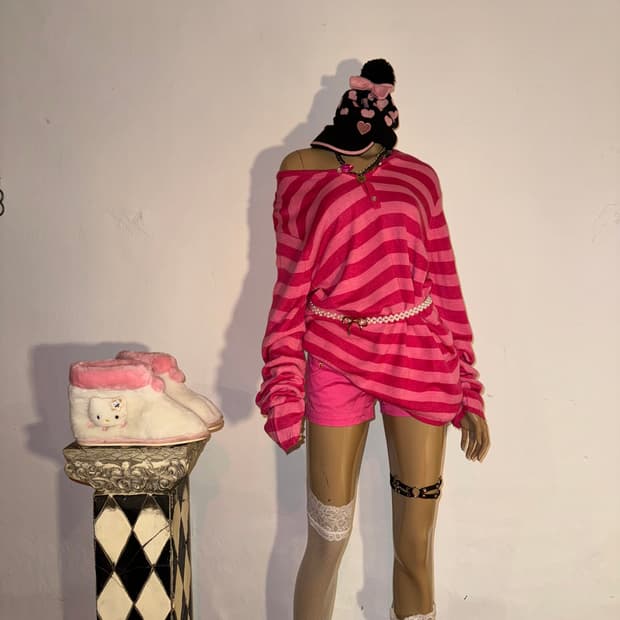 핑크 스트라이프 루즈티