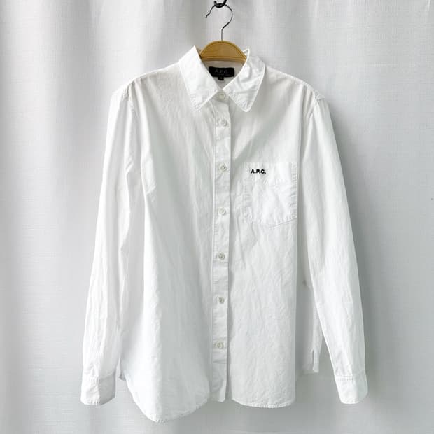 A.P.C. 아페쎄 포켓 자수 긴팔 셔츠 화이트 38