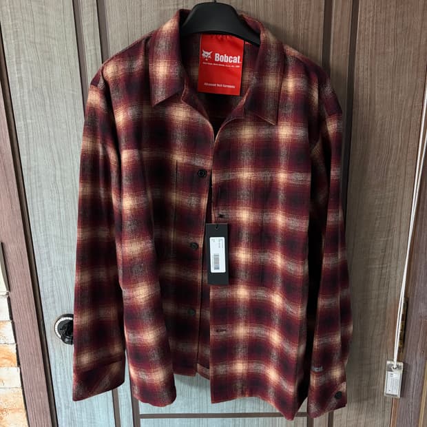 새상품(XL)밥캣 레드 체크 플란넬 셔츠
