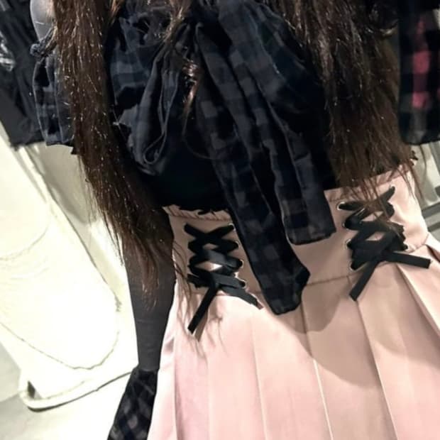데스라이즈 데라 개대장 체크블라우스티