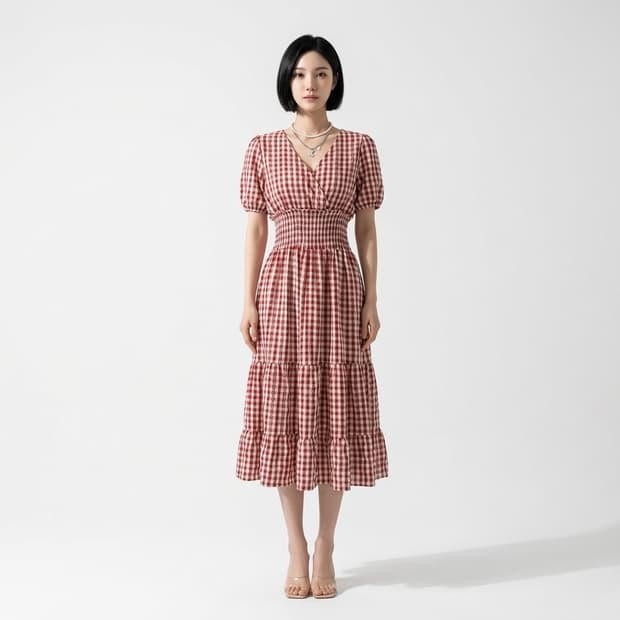 에잇세컨즈 체크 원피스