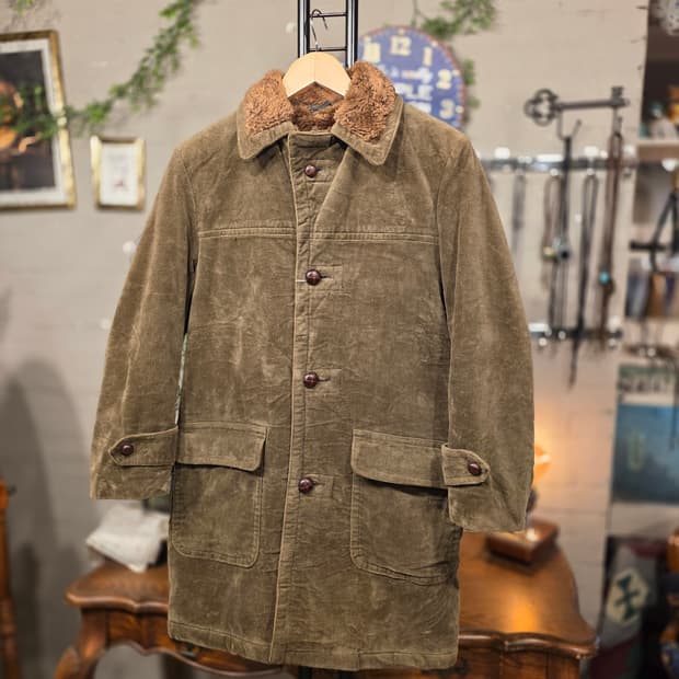 코듀로이 안감 퍼 코트 (F592)