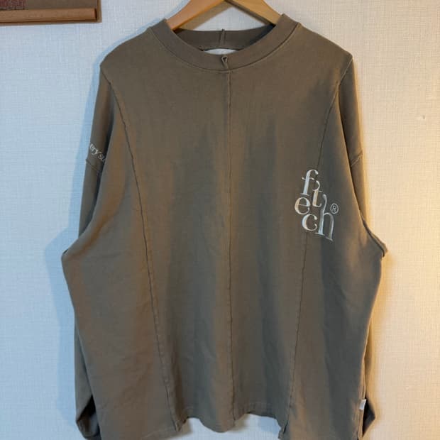 [XL]fetch 페치선데이 자수 롱슬리브 카키