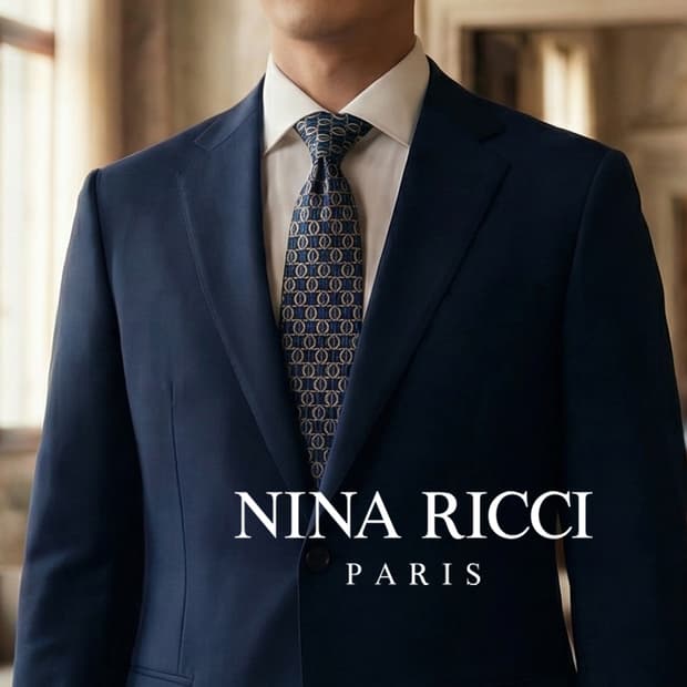 니나리치 실크 네이비 지오메트릭 넥타이 8.6cm A+등급 A19416
