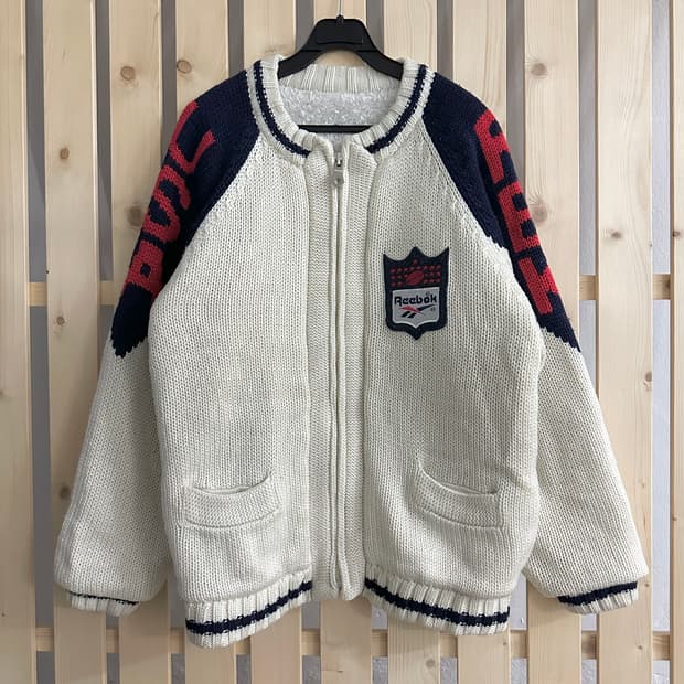 (L~XL) 리복 빅로고 헤비 스웨터 양털 니트 집업