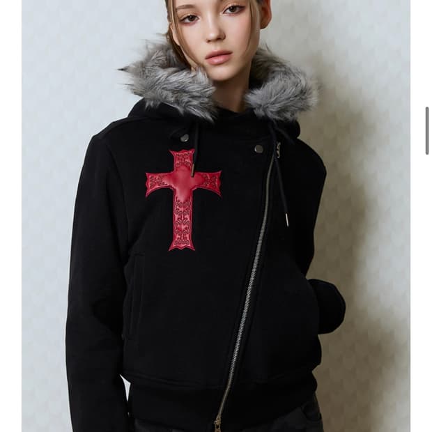 러브이즈트루 퍼 언발란스 후드집업