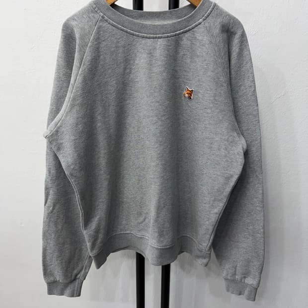 정품) 메종키츠네 여성 폭스 헤드 맨투맨 그레이 M