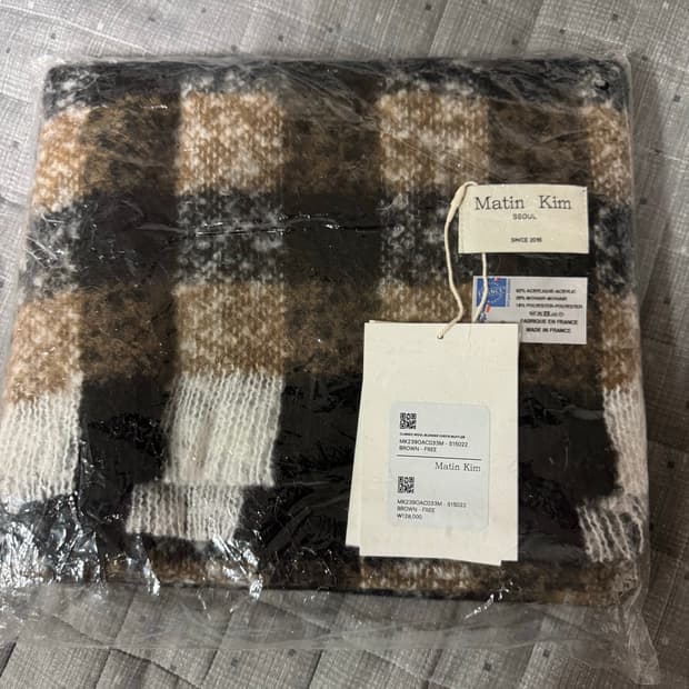 마뗑킴 클래식 울 블랜디드 체크 머플러