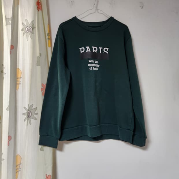 PARTS 기모 그린 맨투맨 티셔츠XL