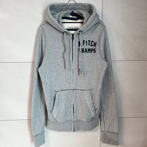 아베크롬비 데님 디테일 후드집업 그레이 [M]